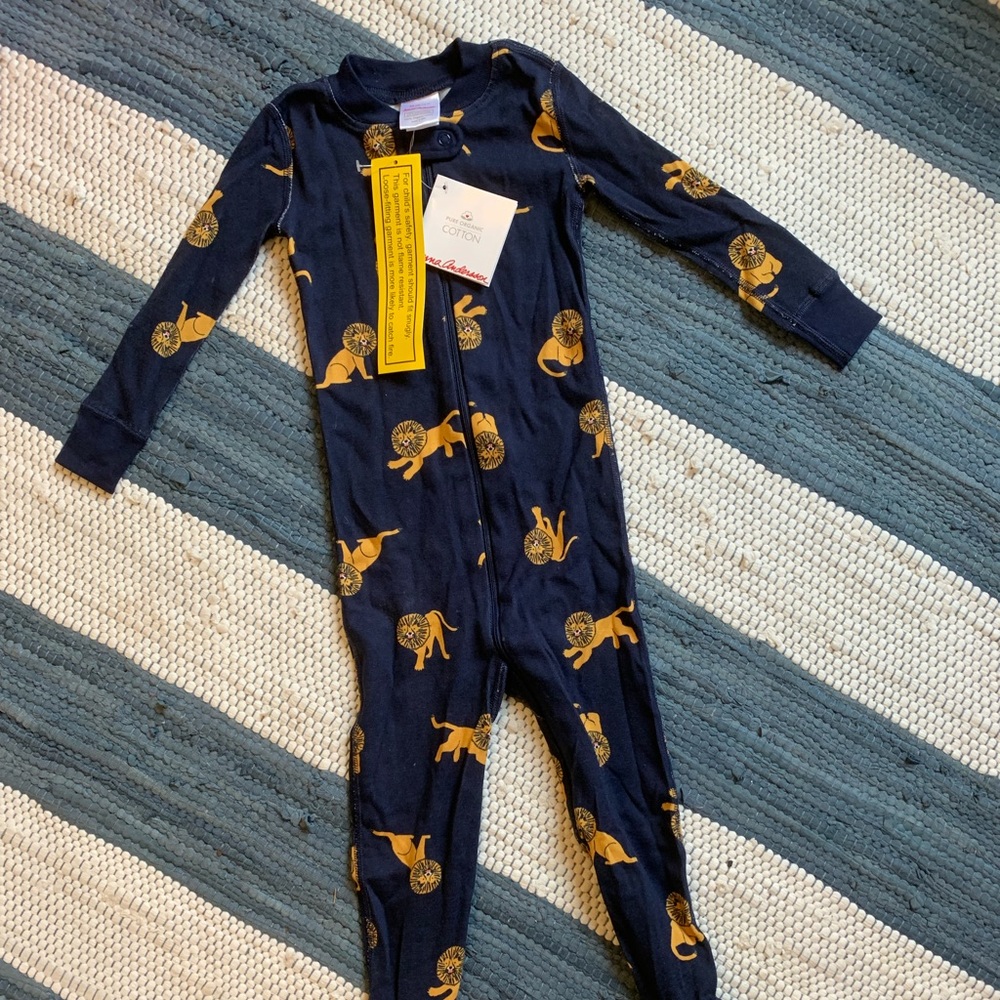 Hanna Andersson Boys 2T Lion Footie Pajamas